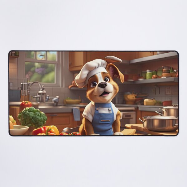 Item preview, Puppy as a Chef, in a kitchen preparing meals designed and sold by Colin Bentham.