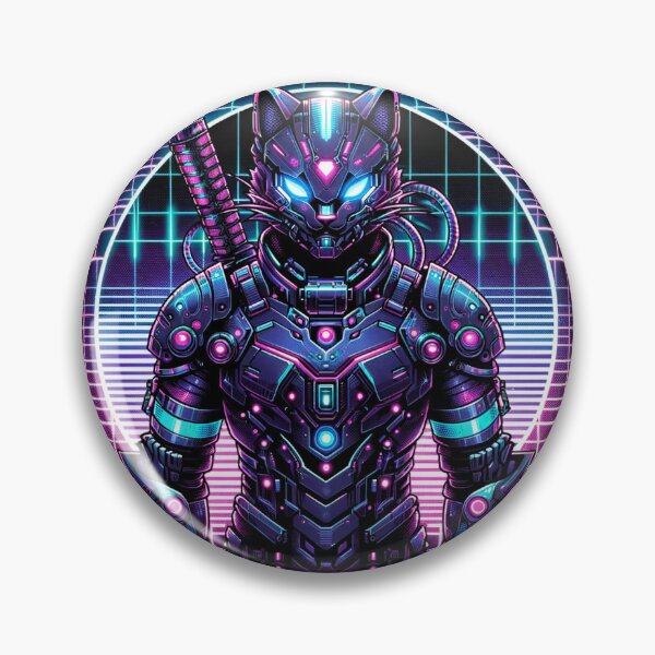 Artikelvorschau, Cyberpunk Rüstungs-Katze – High-Tech Samurai-Krieger entworfen und verkauft von PrintFuel.