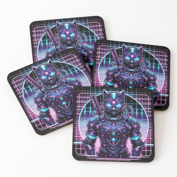 Item preview, Cyberpunk Armor Cat - High-Tech Samurai Warrior designed and sold by PrintFuel.