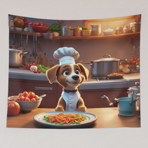 Item preview, Puppy as a Chef, in a kitchen preparing meals designed and sold by Colin Bentham.