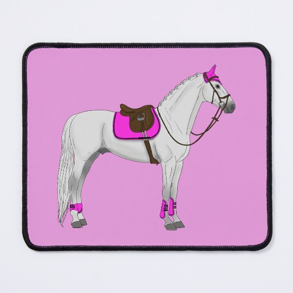 Item preview, White Hunter Jumper Horse with Hot Pink Accessories designed and sold by DappledMoon.