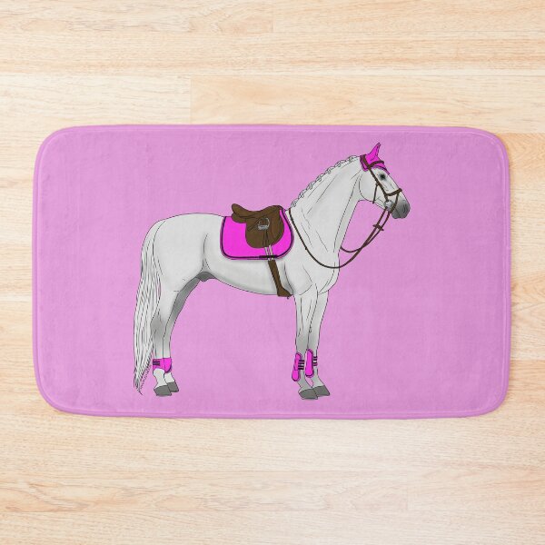 Item preview, White Hunter Jumper Horse with Hot Pink Accessories designed and sold by DappledMoon.