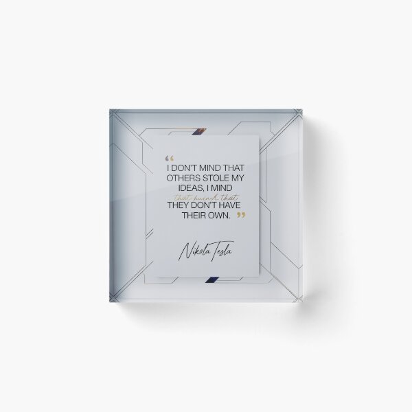 Item preview, "Stolen Ideas – Nikola Tesla Quote Wall Art for Innovators & Thinkers" designed and sold by TrendSh0p.