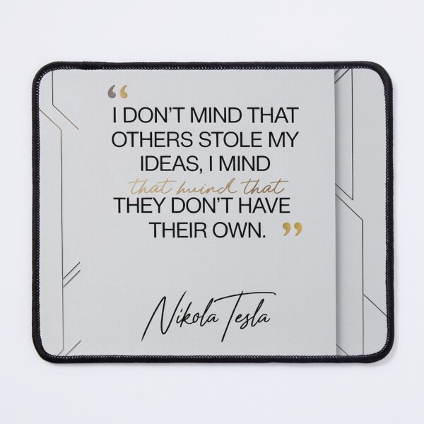 Item preview, "Stolen Ideas – Nikola Tesla Quote Wall Art for Innovators & Thinkers" designed and sold by TrendSh0p.