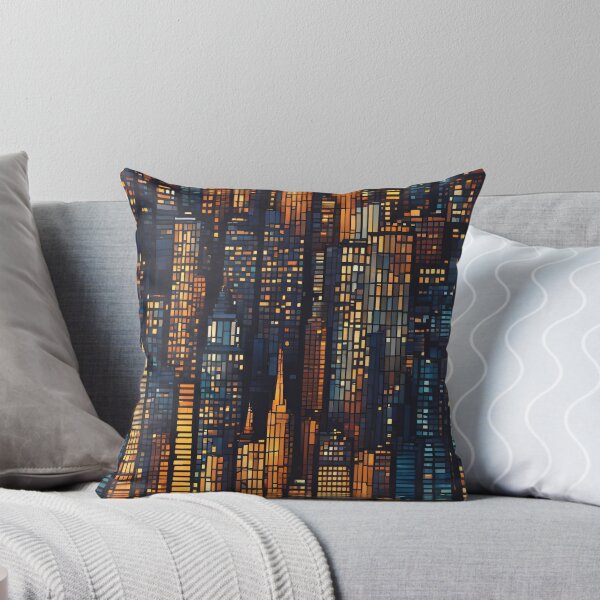 Item preview, Cityscape at Night Mosaic Pattern designed and sold by Glam-OOTD.