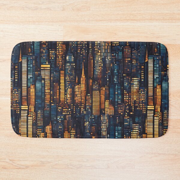 Item preview, Cityscape at Night Mosaic Pattern designed and sold by Glam-OOTD.
