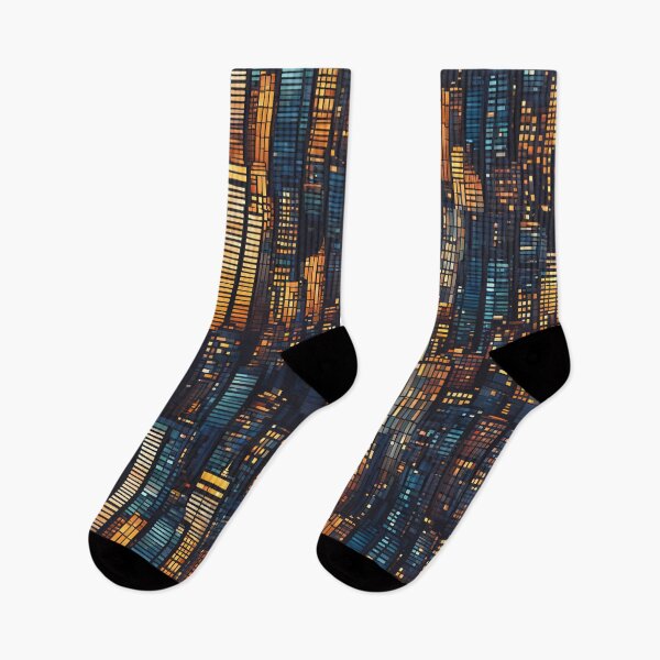 Item preview, Cityscape at Night Mosaic Pattern designed and sold by Glam-OOTD.
