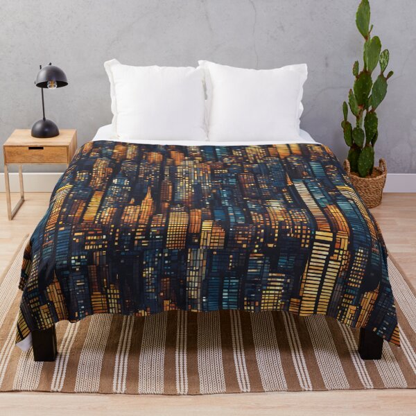 Item preview, Cityscape at Night Mosaic Pattern designed and sold by Glam-OOTD.
