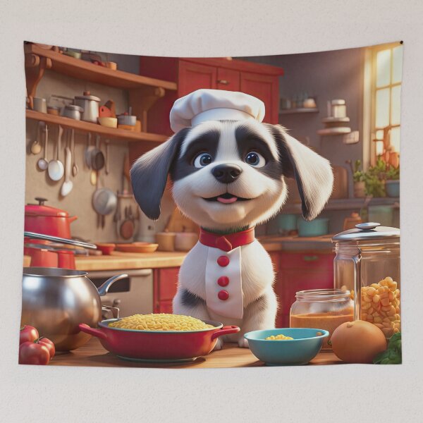 Item preview, Puppy as a Chef, in a kitchen preparing meals designed and sold by Colin Bentham.
