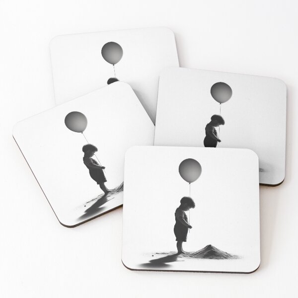 Item preview, waiting popup, little boy with balloon designed and sold by Care-and-Share.