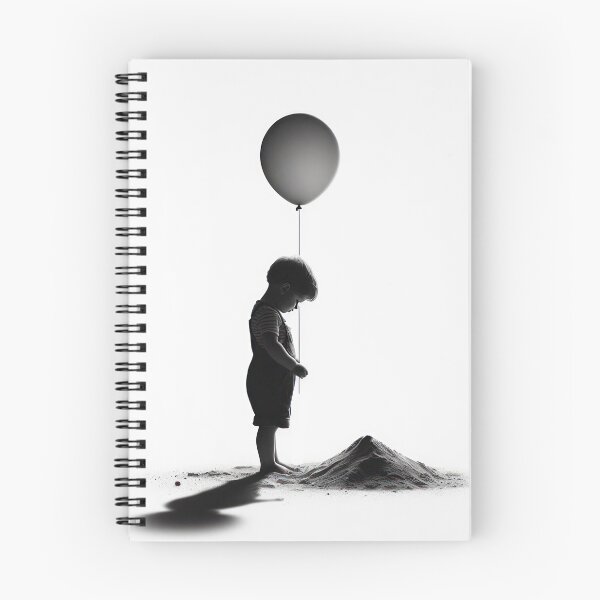 Item preview, waiting popup, little boy with balloon designed and sold by Care-and-Share.