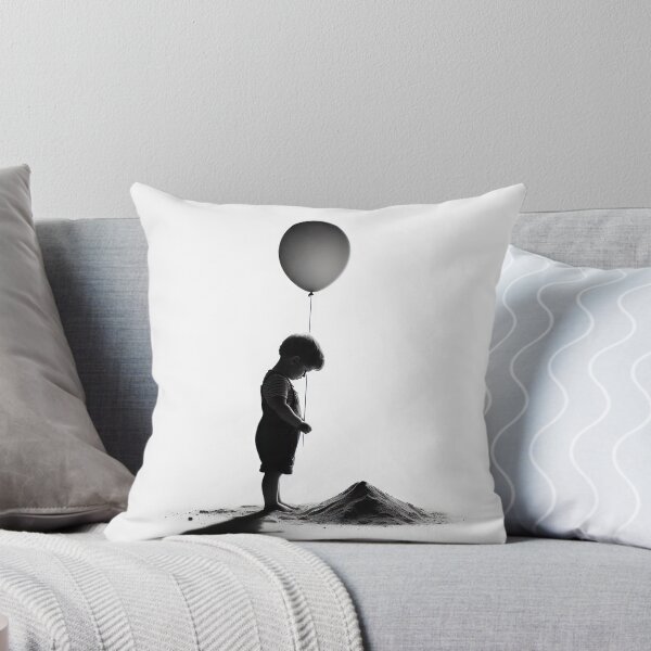 Item preview, waiting popup, little boy with balloon designed and sold by Care-and-Share.
