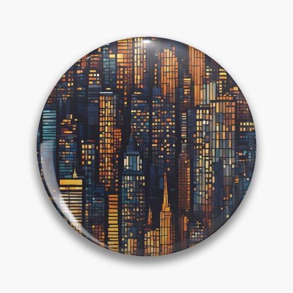 Item preview, Cityscape at Night Mosaic Pattern designed and sold by Glam-OOTD.