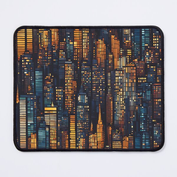 Item preview, Cityscape at Night Mosaic Pattern designed and sold by Glam-OOTD.