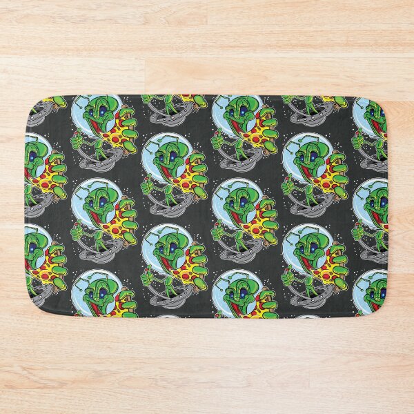 Artikelvorschau, Alien-Pizza in einer fliegenden Untertasse entworfen und verkauft von eShirtLabs.