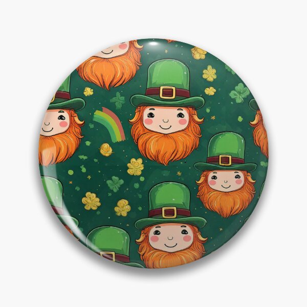Item preview, Kawaii style leprechauns with coins, rainbow and shamrock leaves designed and sold by Designbes.