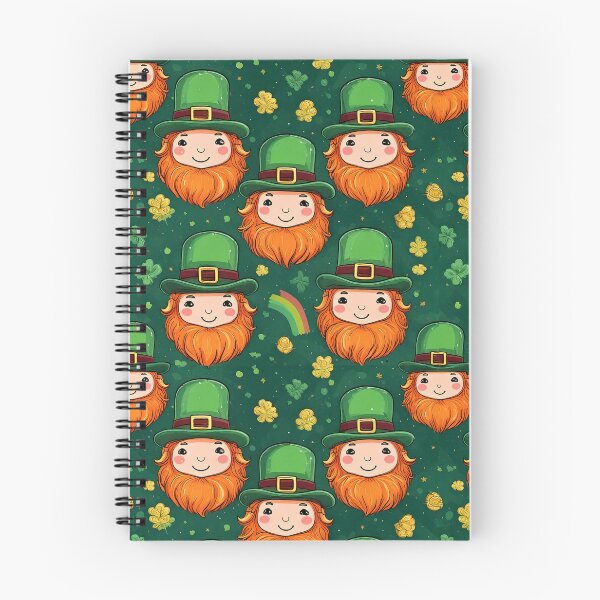 Item preview, Kawaii style leprechauns with coins, rainbow and shamrock leaves designed and sold by Designbes.