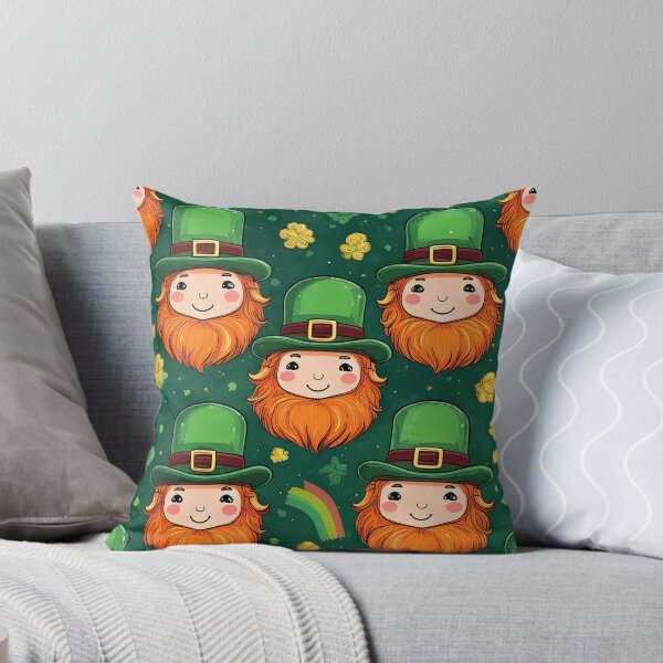 Item preview, Kawaii style leprechauns with coins, rainbow and shamrock leaves designed and sold by Designbes.