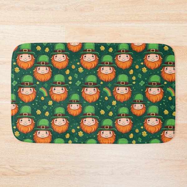 Item preview, Kawaii style leprechauns with coins, rainbow and shamrock leaves designed and sold by Designbes.