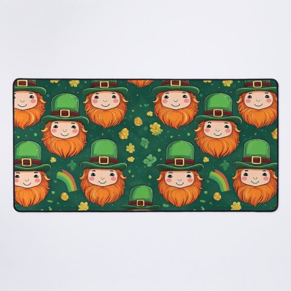 Item preview, Kawaii style leprechauns with coins, rainbow and shamrock leaves designed and sold by Designbes.