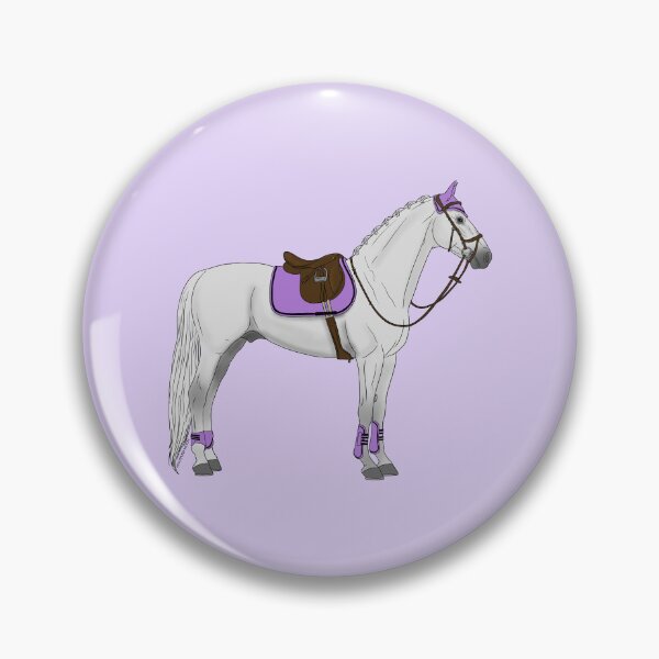 Item preview, White Hunter Jumper Horse with Lavender Accessories designed and sold by DappledMoon.