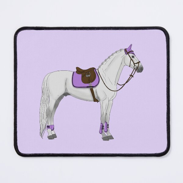 Item preview, White Hunter Jumper Horse with Lavender Accessories designed and sold by DappledMoon.