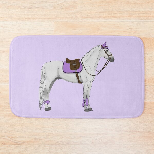 Item preview, White Hunter Jumper Horse with Lavender Accessories designed and sold by DappledMoon.