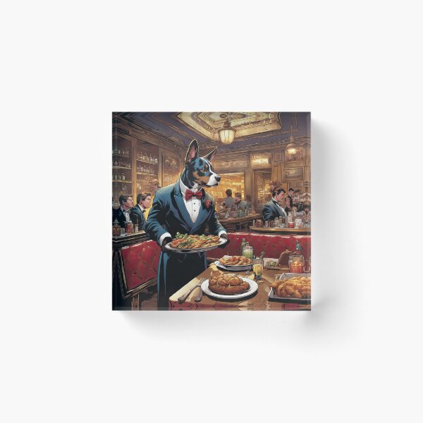 Item preview, Puppy as an exuberant waiter in a Parisian restaurant designed and sold by Colin Bentham.