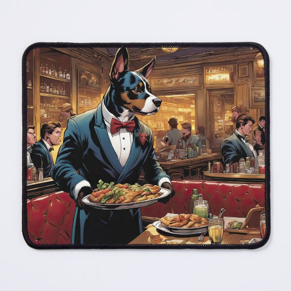 Item preview, Puppy as an exuberant waiter in a Parisian restaurant designed and sold by Colin Bentham.