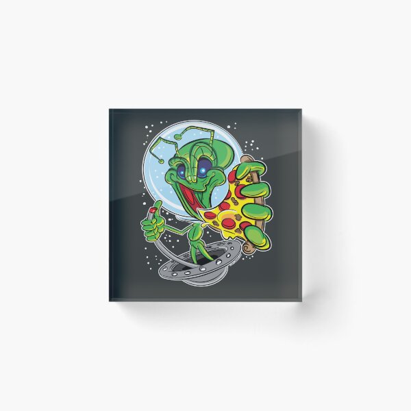 Artikelvorschau, Alien-Pizza in einer fliegenden Untertasse entworfen und verkauft von eShirtLabs.