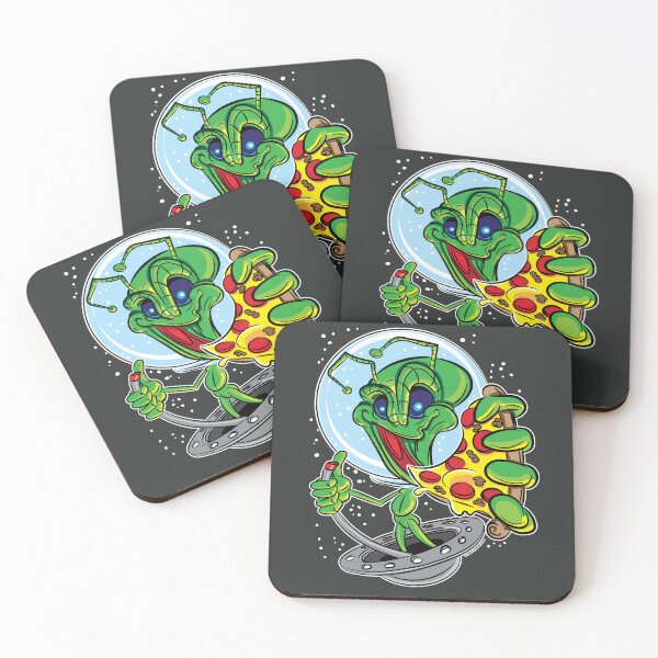 Artikelvorschau, Alien-Pizza in einer fliegenden Untertasse entworfen und verkauft von eShirtLabs.