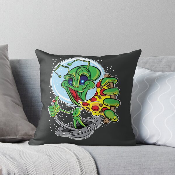 Artikelvorschau, Alien-Pizza in einer fliegenden Untertasse entworfen und verkauft von eShirtLabs.