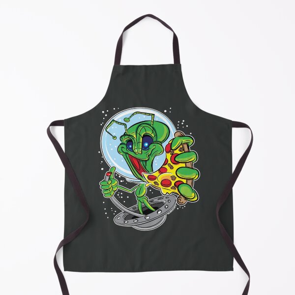 Artikelvorschau, Alien-Pizza in einer fliegenden Untertasse entworfen und verkauft von eShirtLabs.