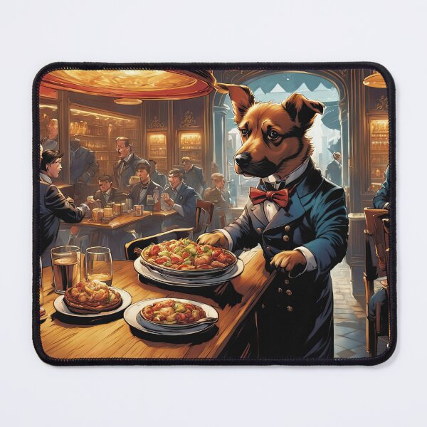 Item preview, Puppy as an exuberant waiter in a Parisian restaurant designed and sold by Colin Bentham.
