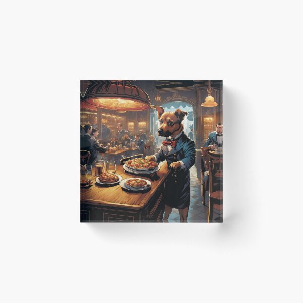Item preview, Puppy as an exuberant waiter in a Parisian restaurant designed and sold by Colin Bentham.