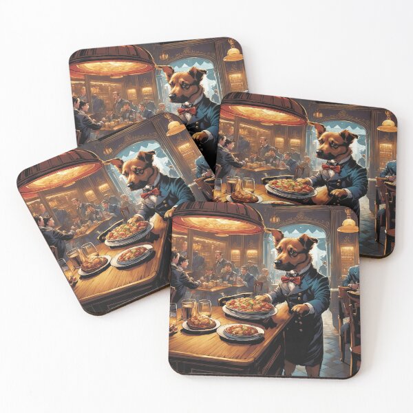 Item preview, Puppy as an exuberant waiter in a Parisian restaurant designed and sold by Colin Bentham.