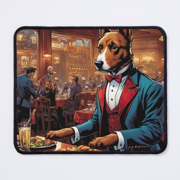 Item preview, Puppy as an exuberant waiter in a Parisian restaurant designed and sold by Colin Bentham.