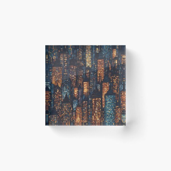 Item preview, Cityscape at Night Mosaic  designed and sold by Glam-OOTD.