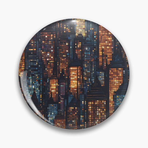 Item preview, Cityscape at Night Mosaic  designed and sold by Glam-OOTD.