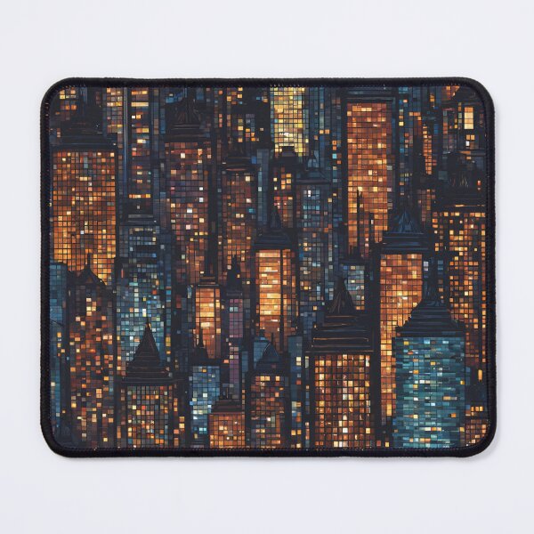 Item preview, Cityscape at Night Mosaic designed and sold by Glam-OOTD.