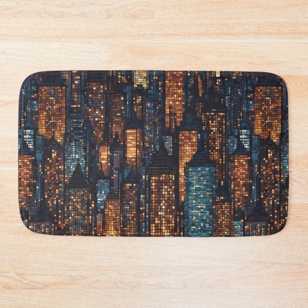 Item preview, Cityscape at Night Mosaic designed and sold by Glam-OOTD.