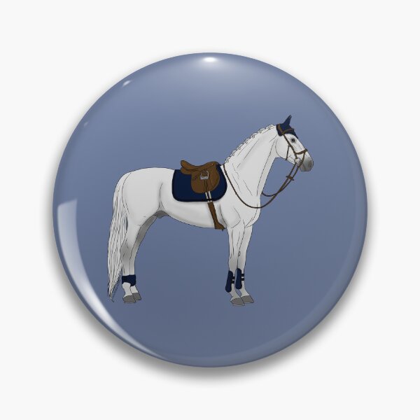 Item preview, White Hunter Jumper Horse with Navy Blue Accessories designed and sold by DappledMoon.