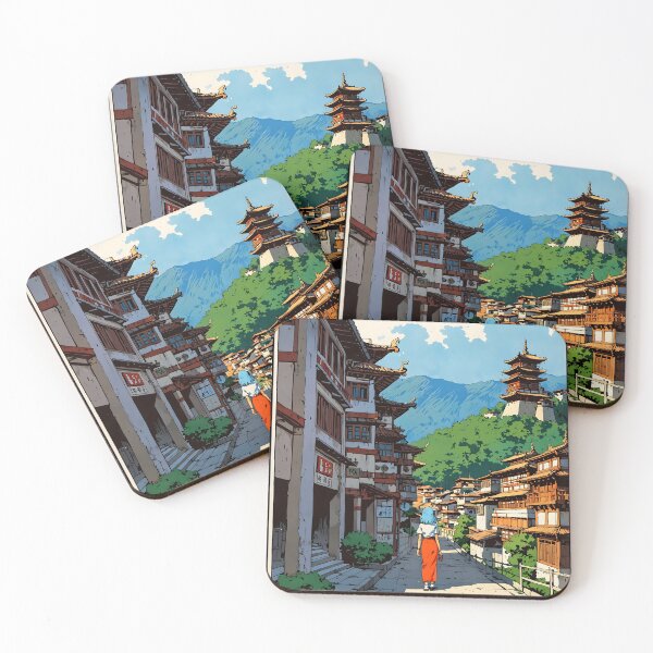 Item preview, Bhutan Retro Anime Girl 80s Vintage Travel designed and sold by Retro-Anime9.