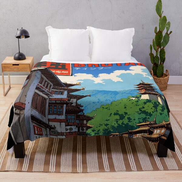 Item preview, Bhutan Retro Anime Girl 80s Vintage Travel designed and sold by Retro-Anime9.