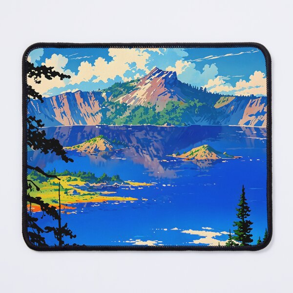 Item preview, Crater Lake Retro Anime Girl 80s Vintage Travel designed and sold by Retro-Anime9.