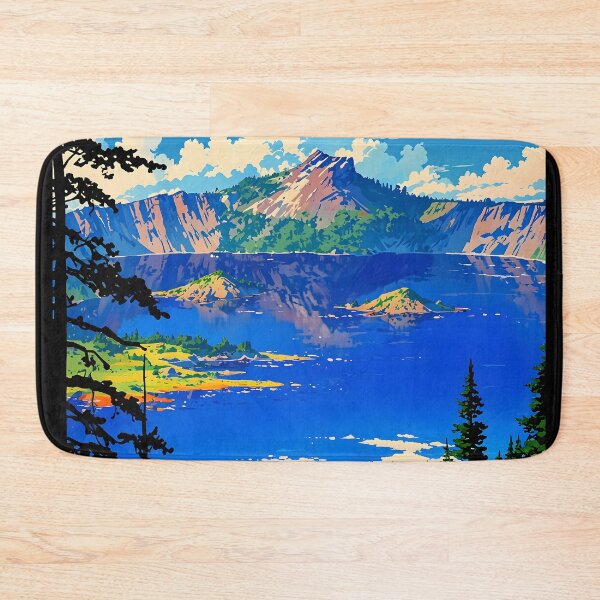 Item preview, Crater Lake Retro Anime Girl 80s Vintage Travel designed and sold by Retro-Anime9.