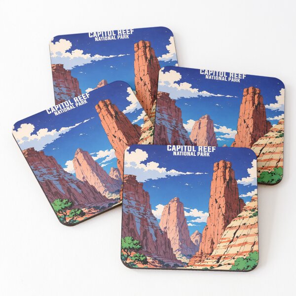 Item preview, Capitol Reef National Park USA Retro Anime Japanese 80s Vintage Travel designed and sold by Retro-Anime9.