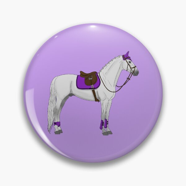 Item preview, White Hunter Jumper Horse with Purple Accessories designed and sold by DappledMoon.