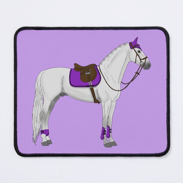 Item preview, White Hunter Jumper Horse with Purple Accessories designed and sold by DappledMoon.