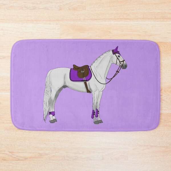 Item preview, White Hunter Jumper Horse with Purple Accessories designed and sold by DappledMoon.